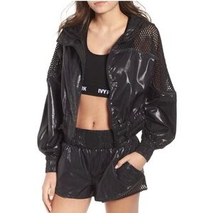 IVY PARK Black Mesh Bomber Jacket, Small